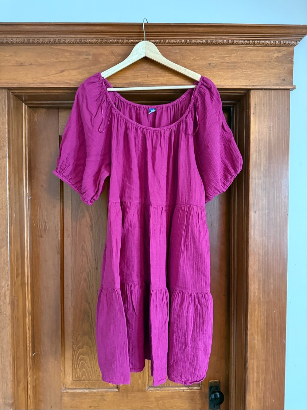 Old Navy Fuchsia Tiered Midi Dress